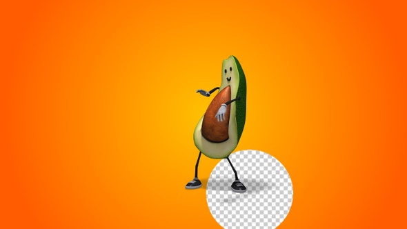 Avocado 3d Character Disco Dance