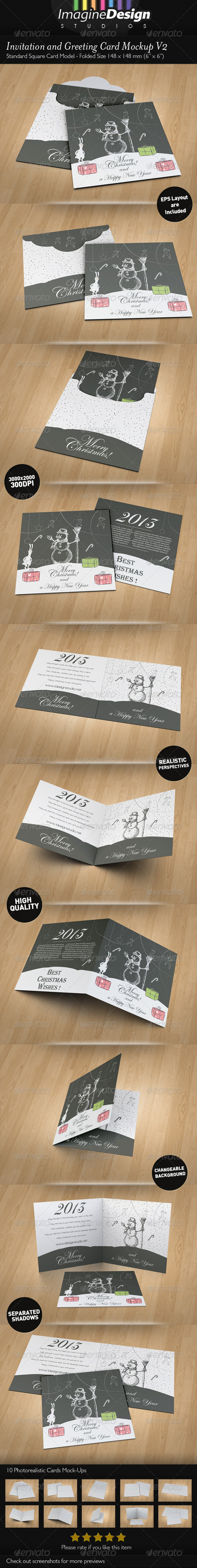 Invitation and Greeting Card Mockup V2