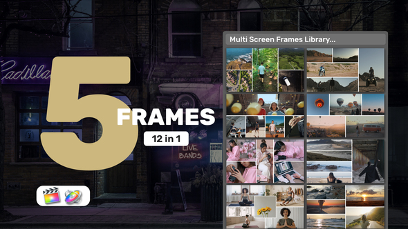 Multi Screen Frames Library - 5 Frames for Apple Motion and FCPX