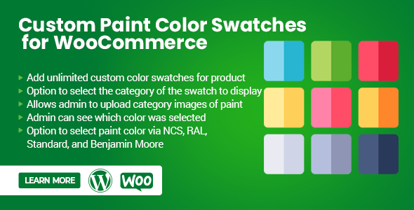 Custom Paint Color Swatches for WooCommerce
