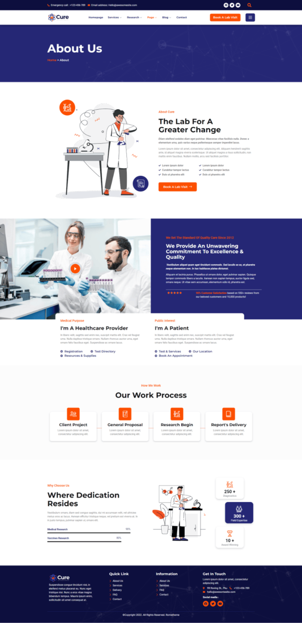 Cure - Science Research & Laboratory Elementor Template Kit