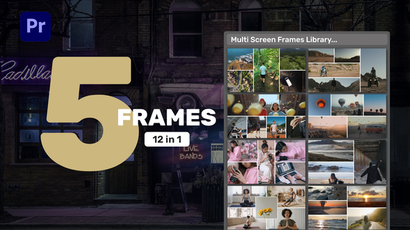 Multi Screen Frames Library - 5 Frames for Premiere Pro