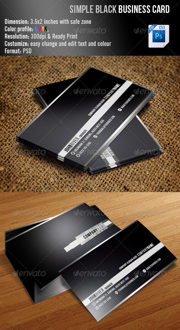 Simple Black Business Card - Corporate Business Cards