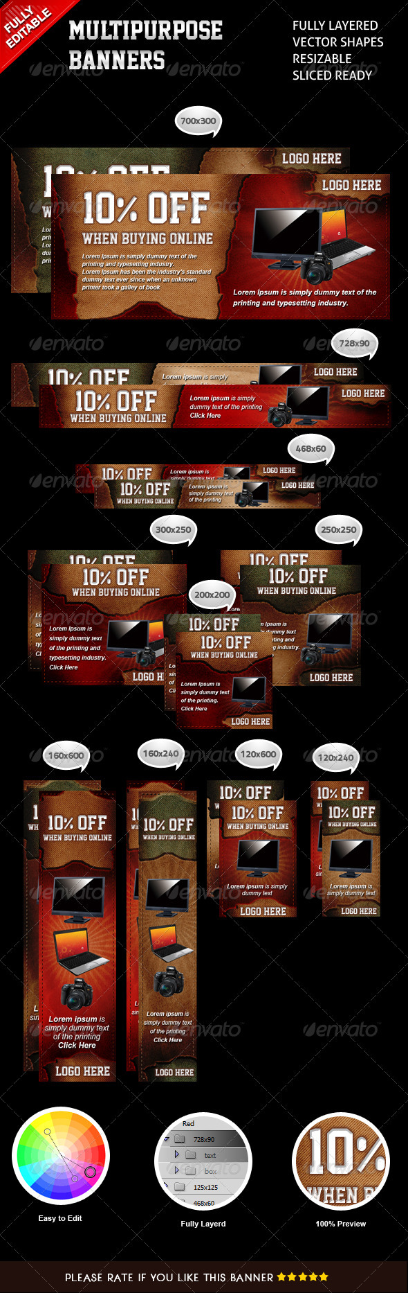 Multipurpose Web Banners - Banners & Ads Web Elements
