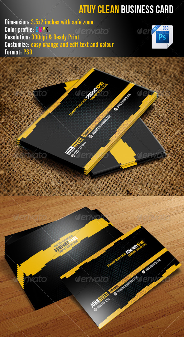 Atuy Clean Business Card - Creative Business Cards