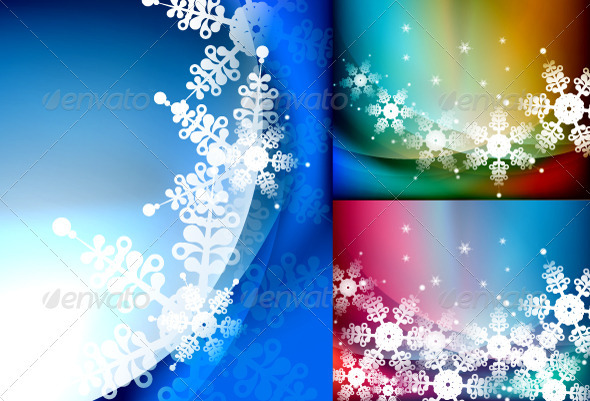 Vector Snowflakes Backgrounds - Christmas Seasons/Holidays