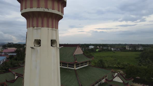 Drone view of Chinese Mosque in Malaysia