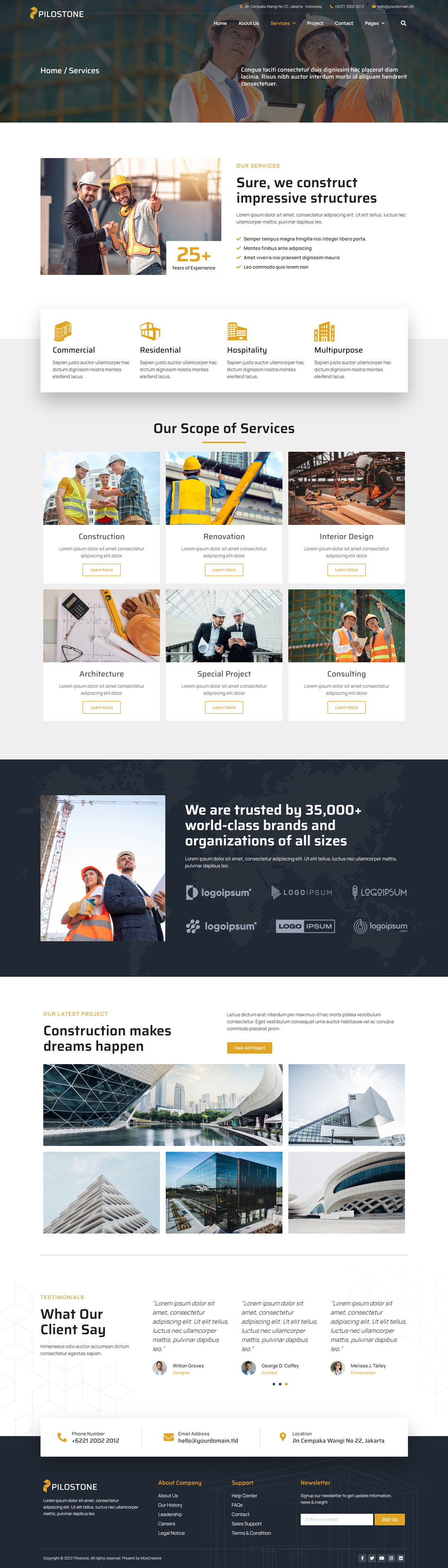 Pilostone - Construction & Building Service Elementor Template Kit by ...