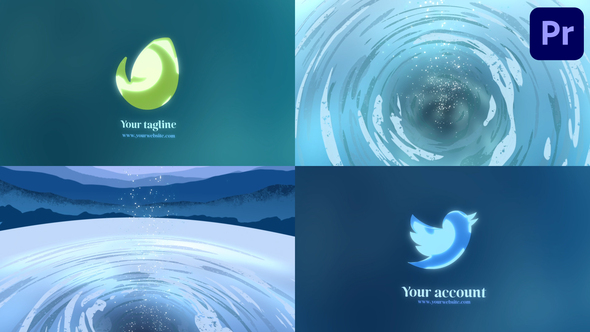 Water Swirl Logo for Premiere Pro