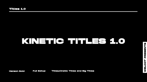 Kinetic Titles 1,0 | After Effects