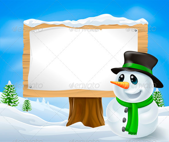 Christmas Snowman Sign - Christmas Seasons/Holidays