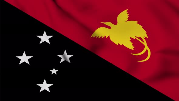 Papua flag seamless waving animation
