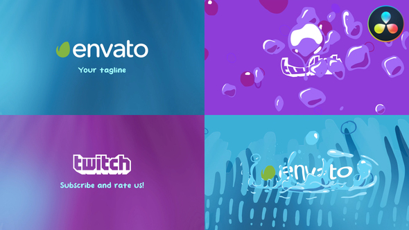 Cartoon Wave Logo Opener for DaVinci Resolve