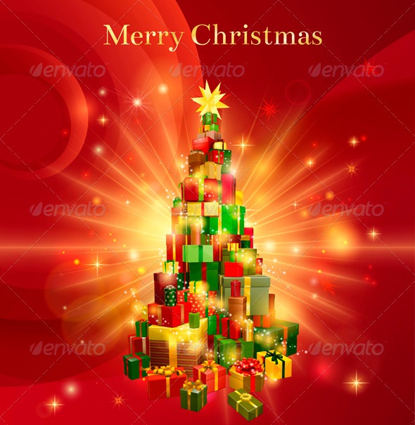 red merry christmas gift tree design by krisdog graphicriver red merry christmas gift tree design by krisdog graphicriver