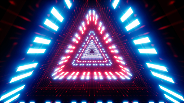 Red and Blue Dot Lights Triangle Vj Loop