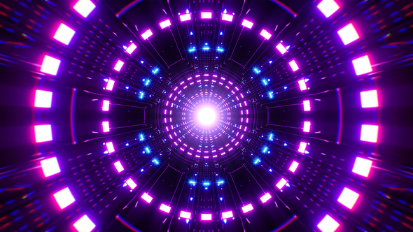 Neon Light Tunnel for Music Game