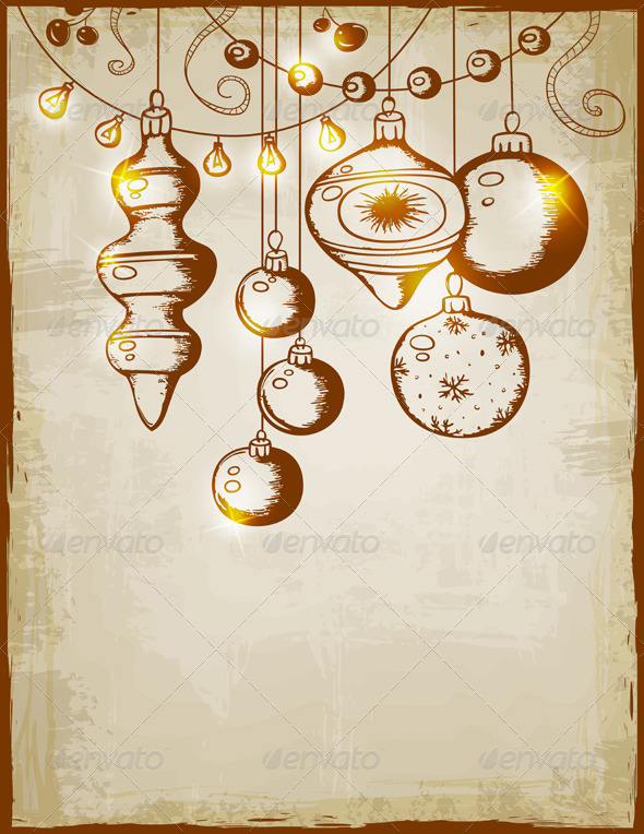 Vintage Vector Christmas Card - Christmas Seasons/Holidays