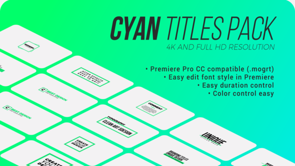Cyan. - Titles Pack for Premiere Pro