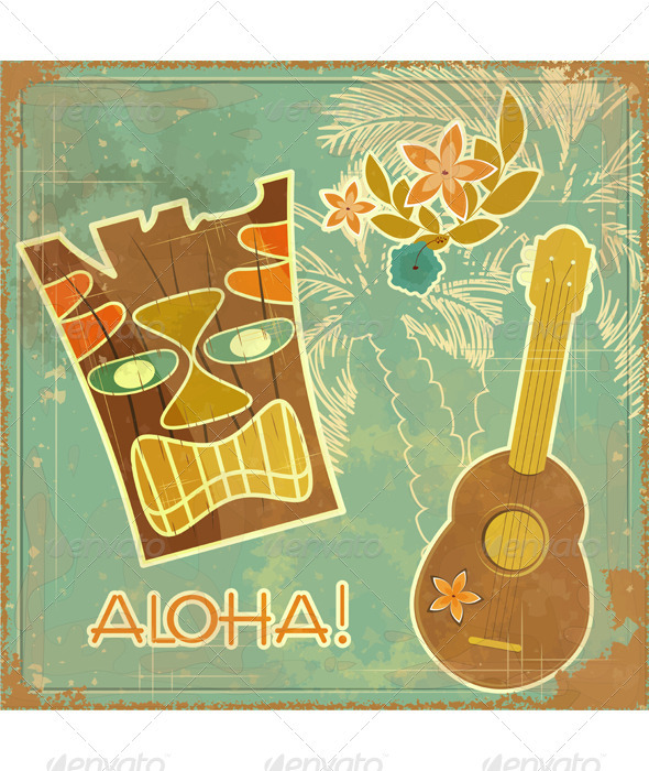Retro Hawaiian postcard - Miscellaneous Seasons/Holidays