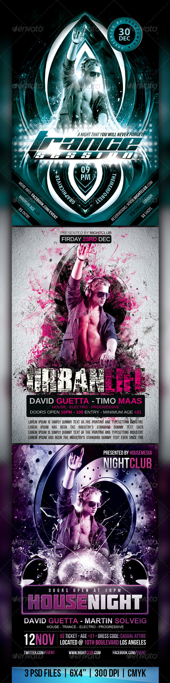 Night Club Party Flyer Bundle - Clubs & Parties Events