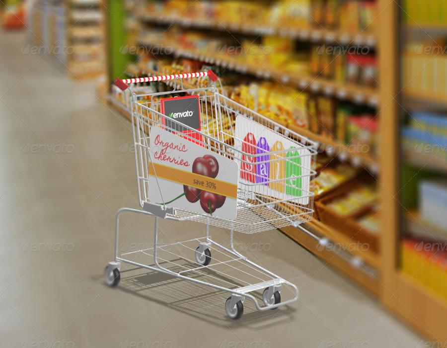 3D Advertising Shopping Cart Mock-up by Sanchi477 ...