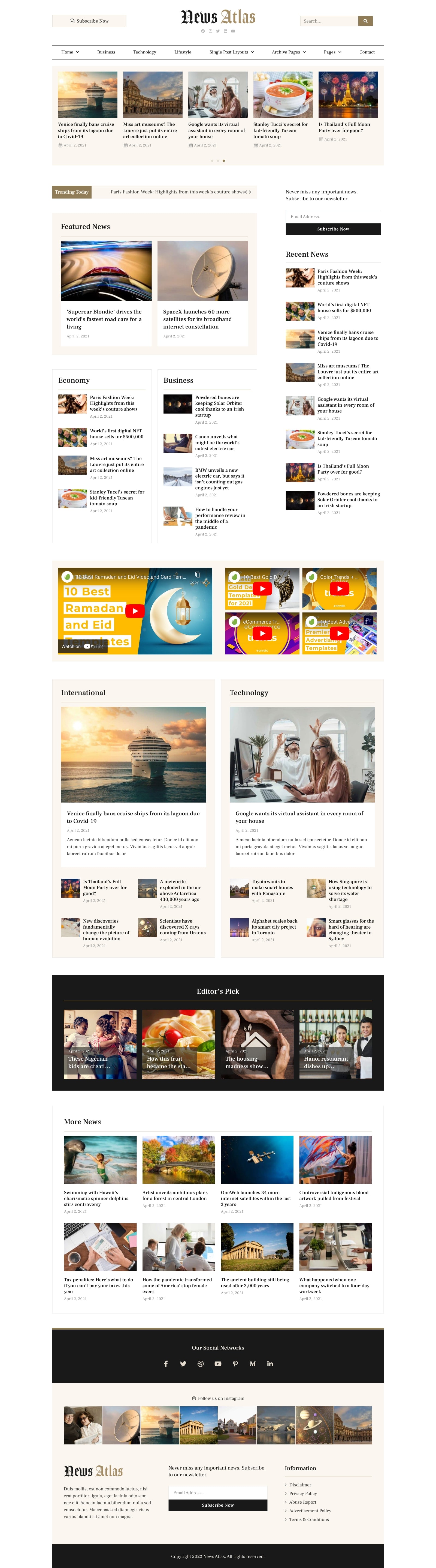 NewsAtlas News & Magazine Elementor Template Kit by oxaart ThemeForest