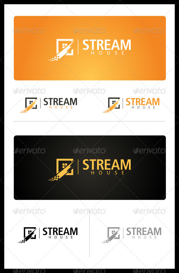 Stream House - Buildings Logo Templates