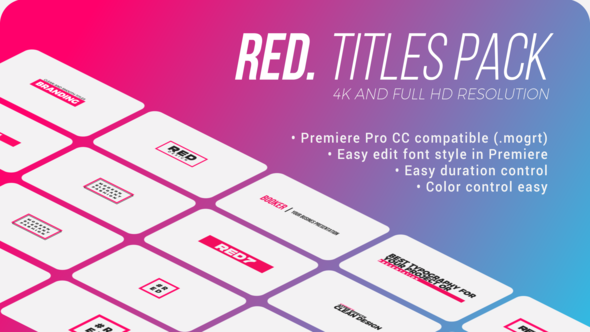 Red. - Titles Pack for Premiere Pro
