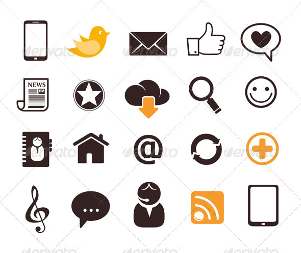 Internet Communication Icon Set - Communications Technology