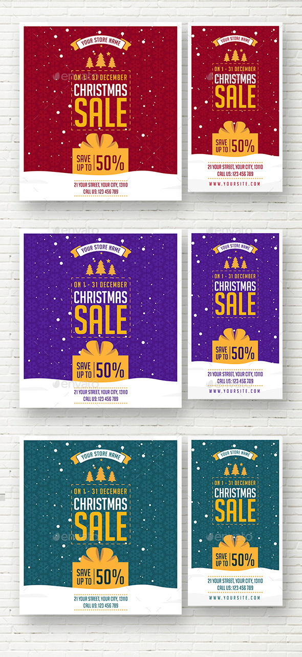 Christmas Sale Social Media Banner & Stories