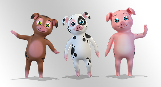 Pigs 3d Characters
