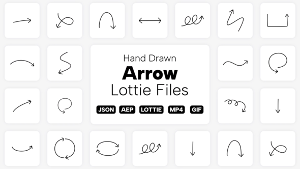 Hand Drawn Arrow Lottie Elements