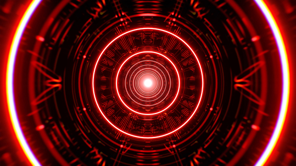 Red Music Visual Lights Tunnel Motion