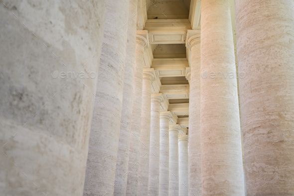 Perspective of the Colonnades of St. Peter's Square. Italy, Rome ...