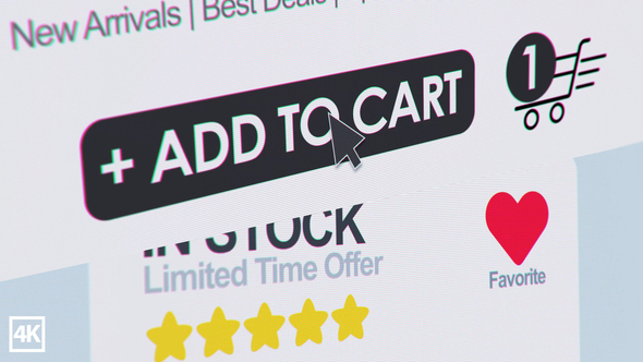 Add to Cart Online Shopping Closeups 4K