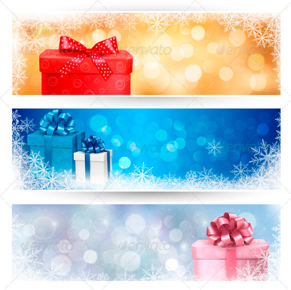 Set of winter christmas banners illustration - Christmas Seasons/Holidays
