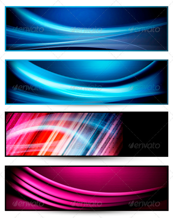 Set of colorful abstract business banners - Backgrounds Business