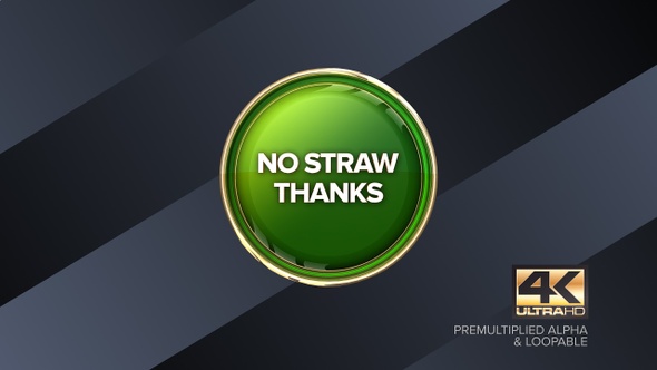 No Straw Thanks  Rotating Sign 4K Looping Design Element