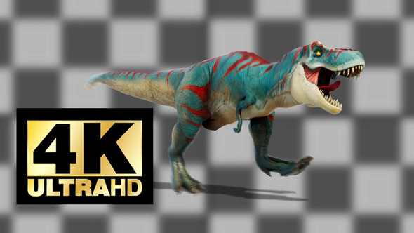 Dinosaur Tyrannosaurus Run And Roar Loop Alpha And Shadow Pack