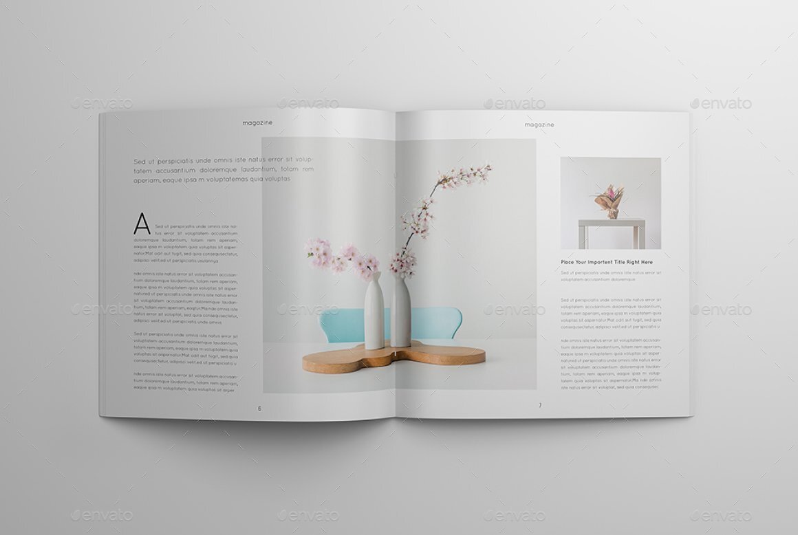 Square Magazine Template, Print Templates 