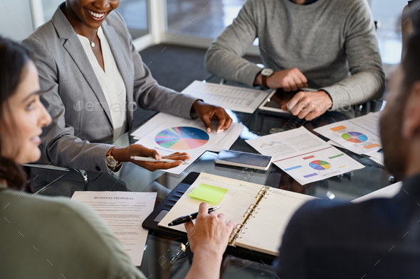 Cooperation and teamwork during business meeting - Stock Photo - Images