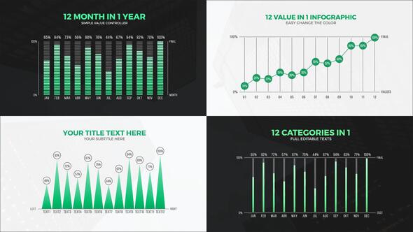 12 Value Infographic Charts | Premiere Pro