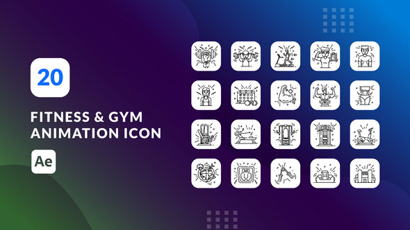 Fitness and Gym Animated Icons | After Effects