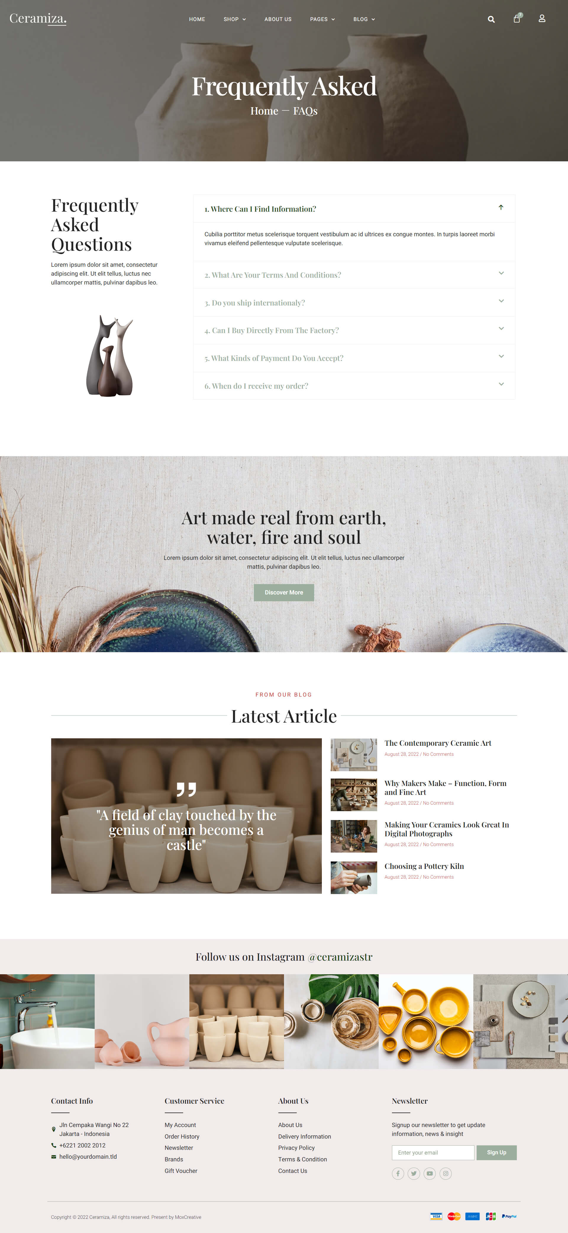 Ceramics Shop Website Kit - Library