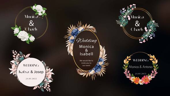 Golden Floral Titles Titles template preview
