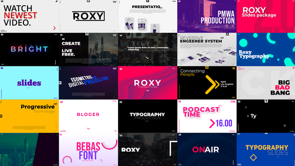 Roxy Typography Slides Titles template preview