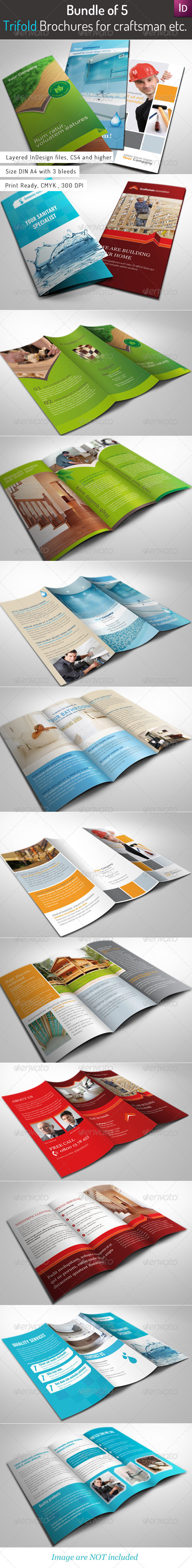 Bundle of 5 Trifold Brochures - Corporate Brochures