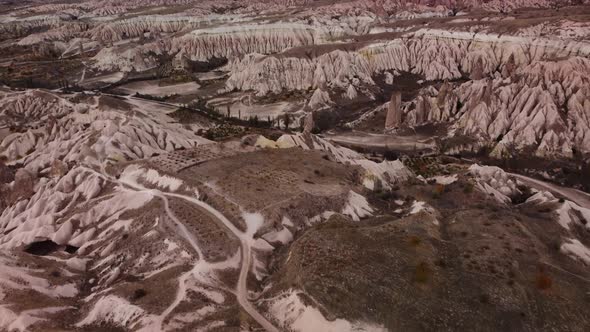 Landscape of Amazing Uchisar Terrain with Hills and Volcanic Formations in Turkey alt