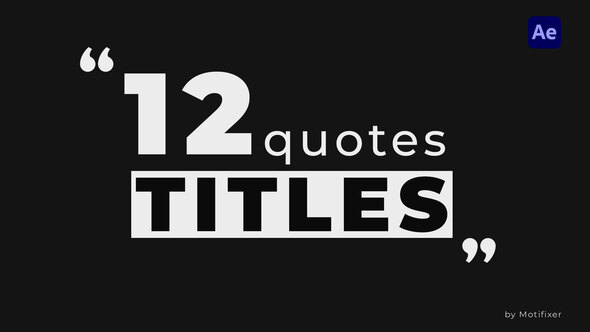 Modern Quotes Titles | After Effects