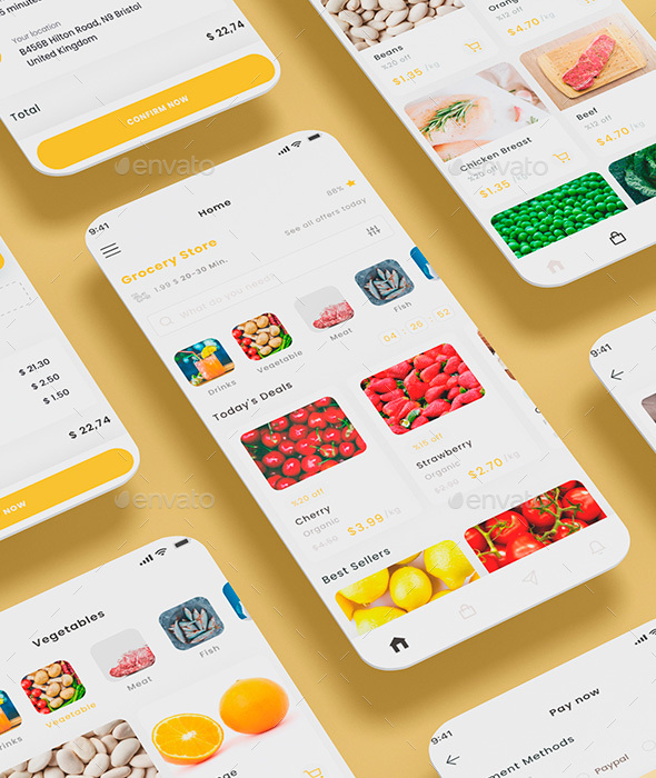 Grocery Shop Delivery & Food Store App & UI Kit